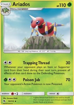 Ariados Pokemon card from Lost Thunder