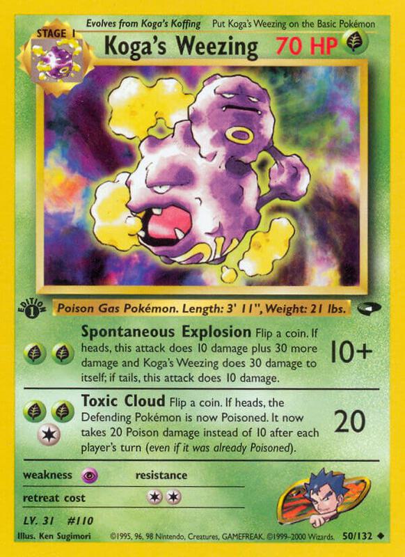 Koga's Weezing Pokemon card from Gym Challenge