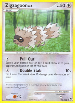 Zigzagoon Lv.6 Pokemon card from Great Encounters