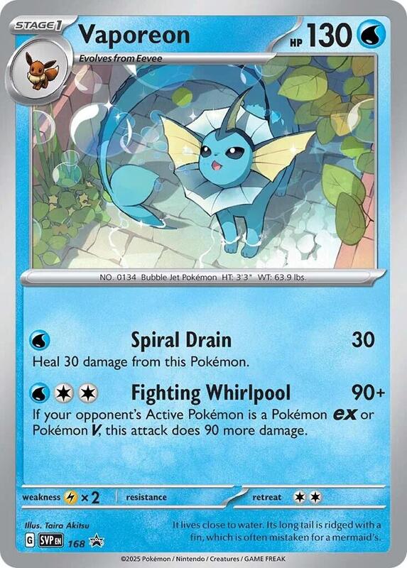 Vaporeon - 168 (Cosmos Holo) Pokemon card from SV: Scarlet & Violet Promo Cards