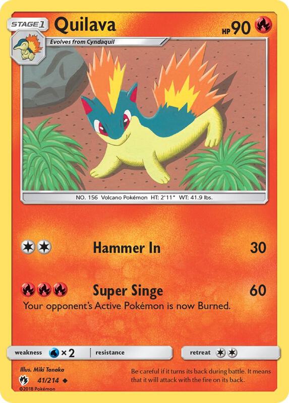 Quilava Pokemon card from SM - Lost Thunder