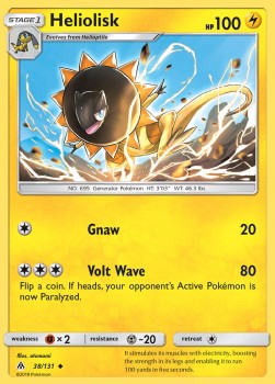 Heliolisk Pokemon card from Forbidden Light