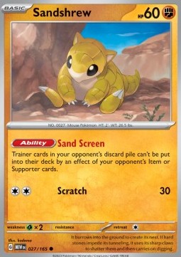 Sandshrew Pokemon card from 151