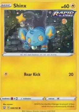 Shinx Pokemon card from Battle Styles