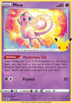 Mew Pokemon card from Celebrations