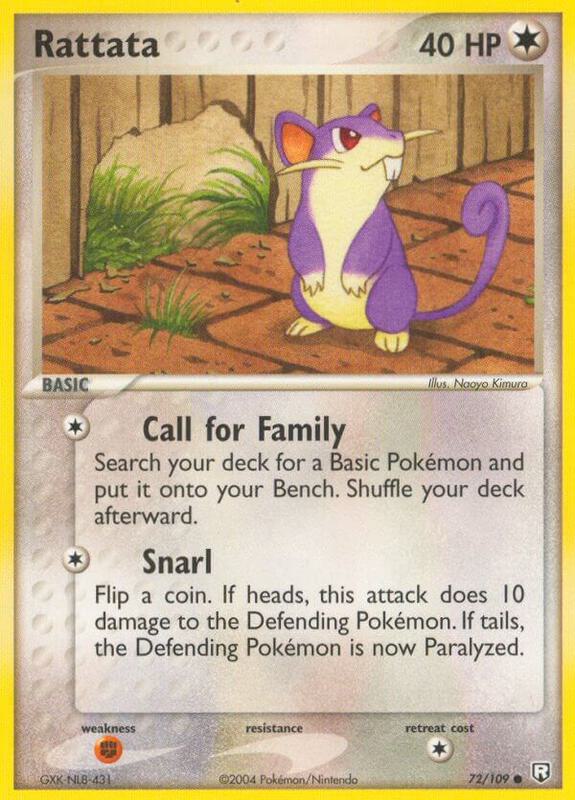 Rattata Pokemon card from Team Rocket Returns