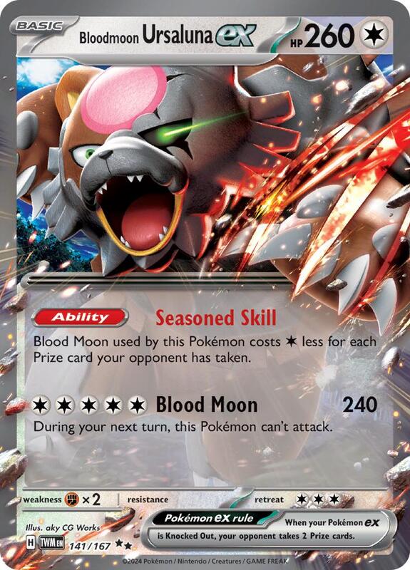 Bloodmoon Ursaluna ex Pokemon card from SV06: Twilight Masquerade