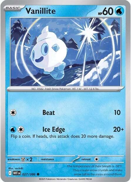 Vanillite Pokemon card from SV: White Flare