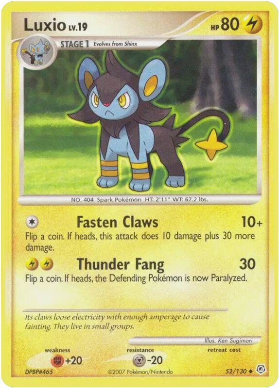 Luxio Pokemon card from Diamond and Pearl