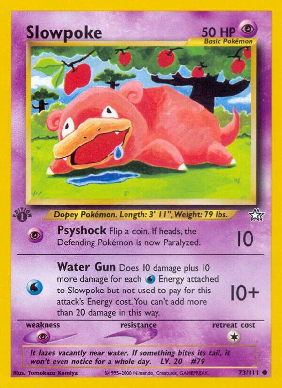 Slowpoke Pokemon card from Neo Genesis