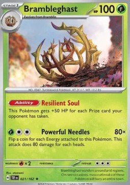 Brambleghast Pokemon card from Temporal Forces