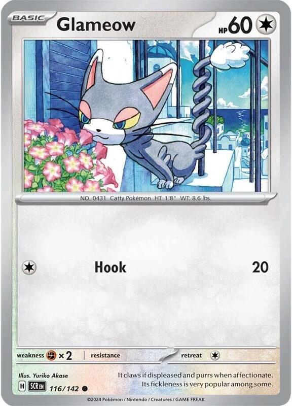 Glameow Pokemon card from SV07: Stellar Crown