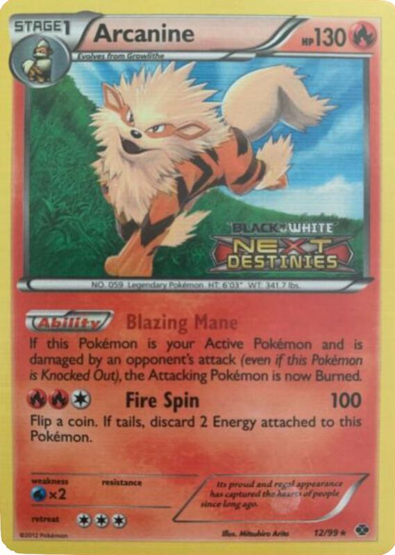 Arcanine Pokemon card from Black and White Promos