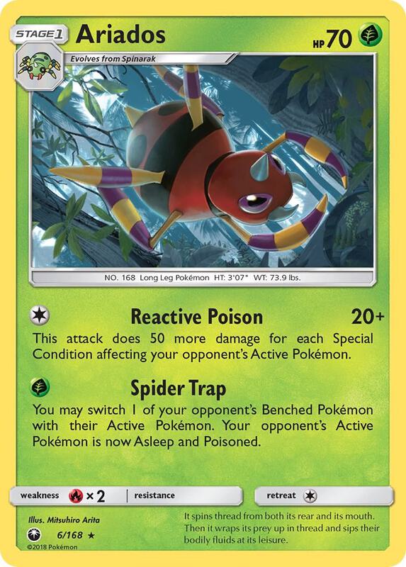 Ariados Pokemon card from SM - Celestial Storm
