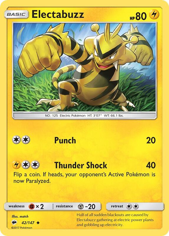 Electabuzz Pokemon card from SM - Burning Shadows
