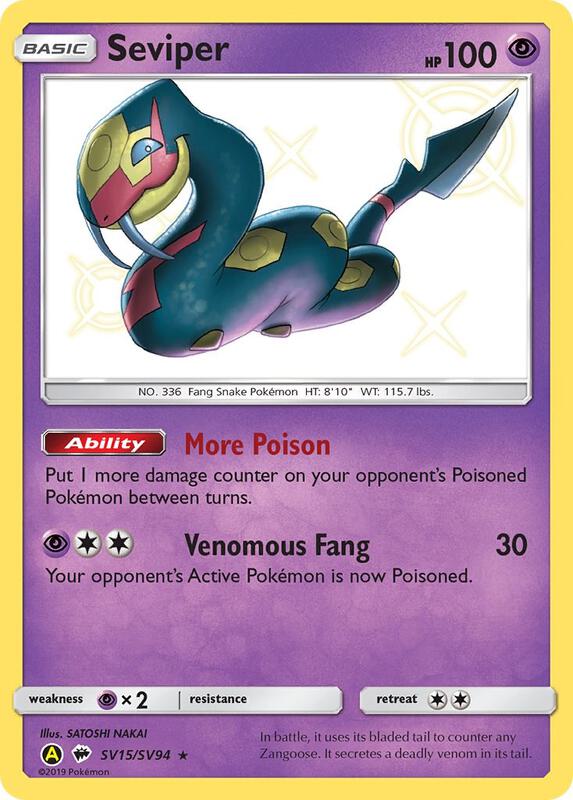 Seviper Pokemon card from Hidden Fates: Shiny Vault