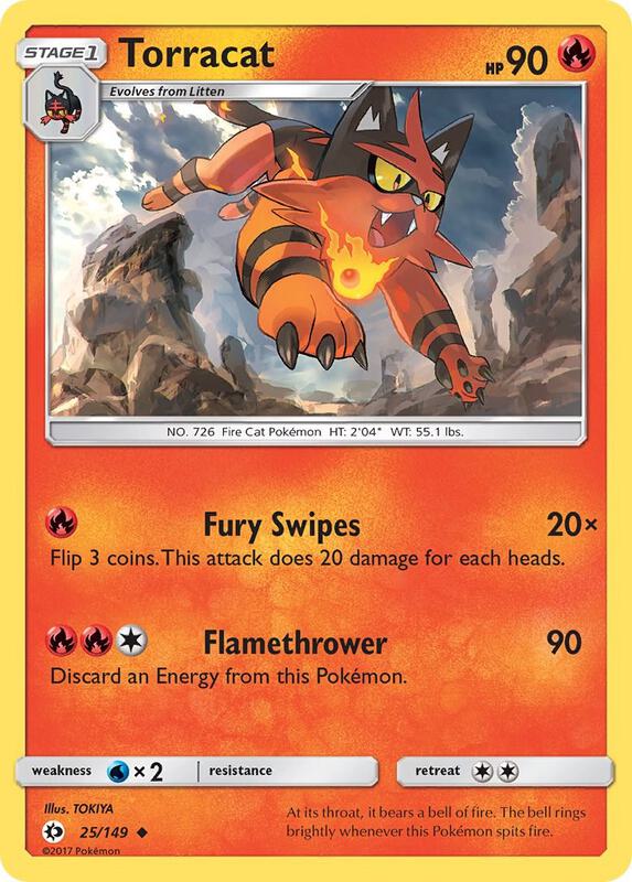 Torracat Pokemon card from SM Base Set