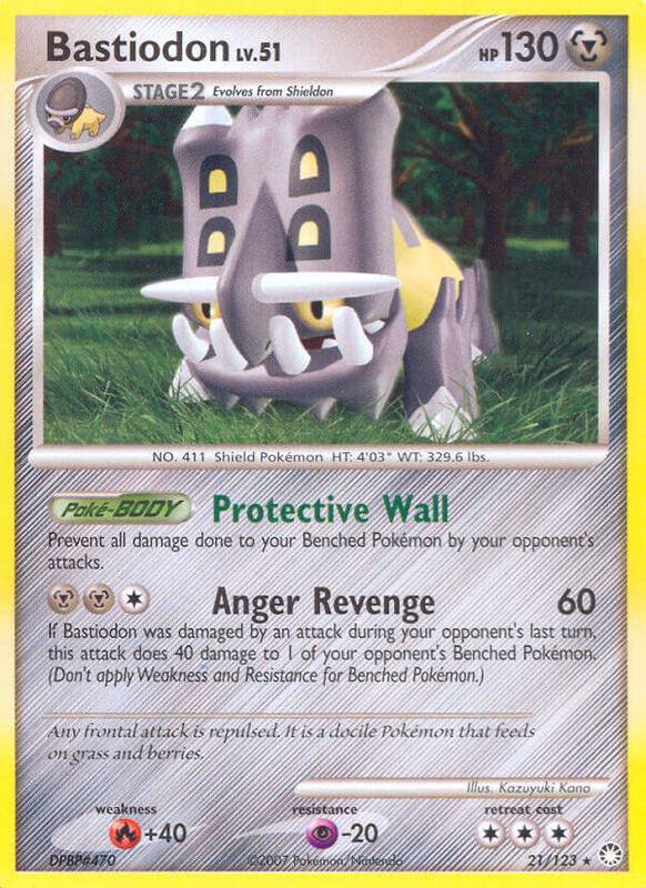 Bastiodon Pokemon card from Mysterious Treasures