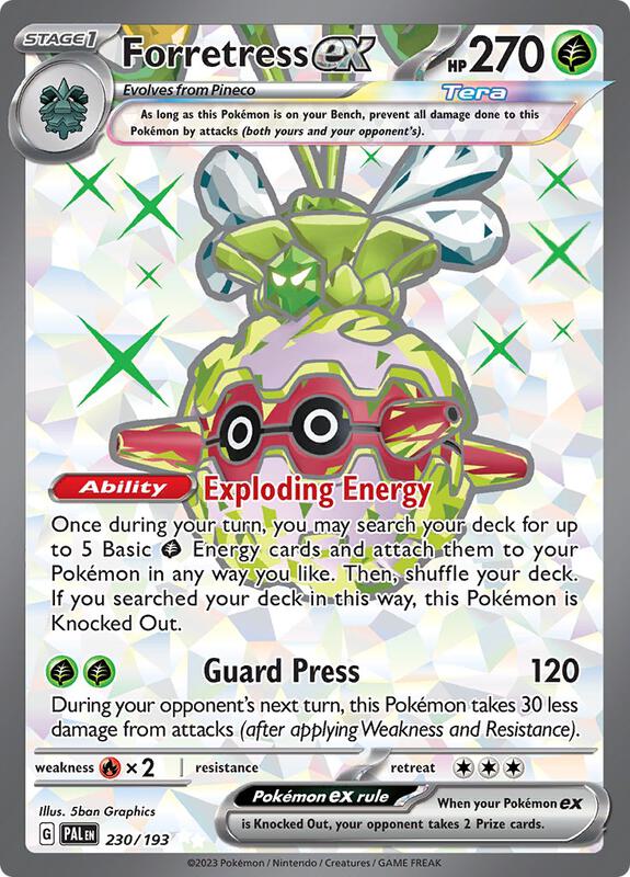 Forretress ex Pokemon card from SV02: Paldea Evolved