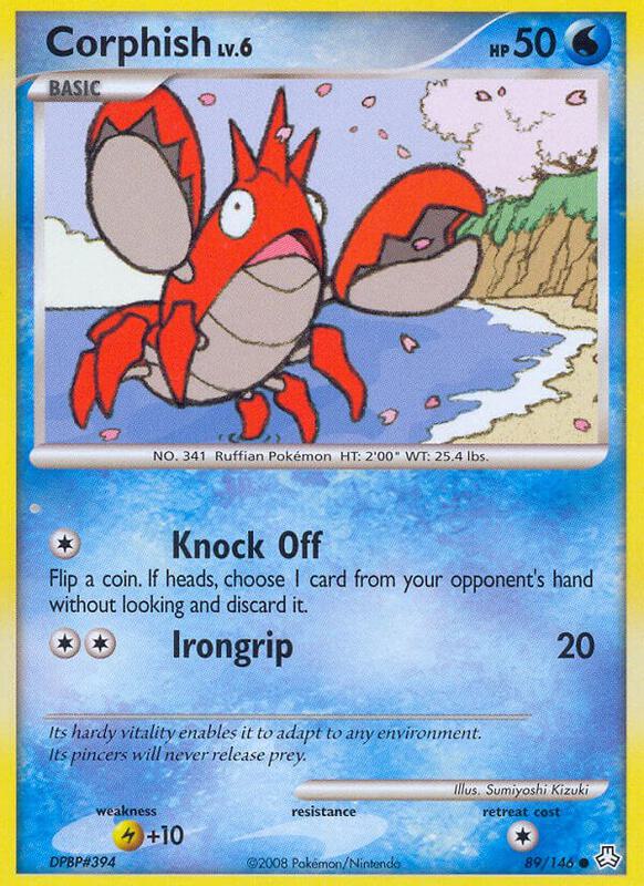 Corphish Pokemon card from Legends Awakened