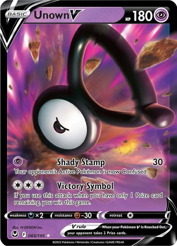 Unown V Pokemon card from SWSH12: Silver Tempest