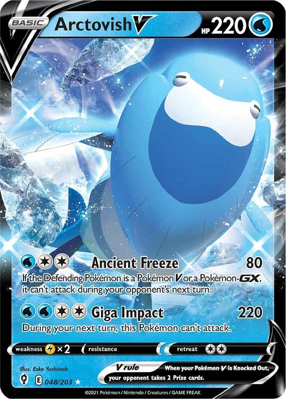 Arctovish V Pokemon card from SWSH07: Evolving Skies