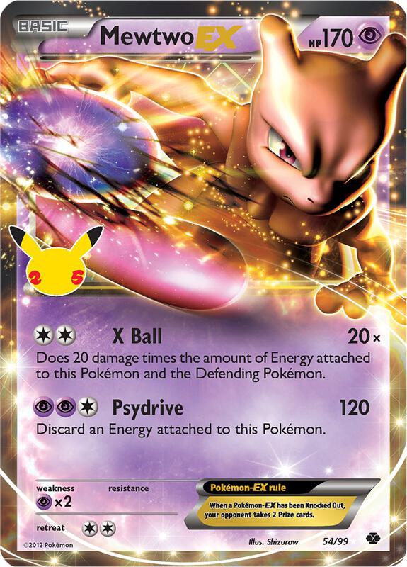 Mewtwo EX Pokemon card from Celebrations: Classic Collection