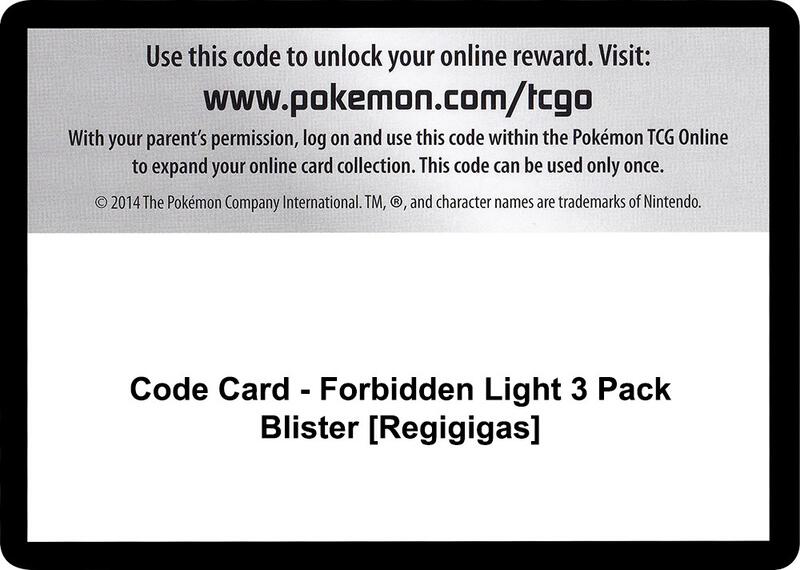 Code Card - Forbidden Light 3 Pack Blister [Regigigas] Pokemon card from SM - Forbidden Light