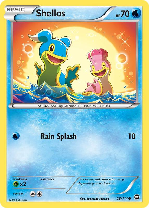 Shellos Pokemon card from XY - Steam Siege