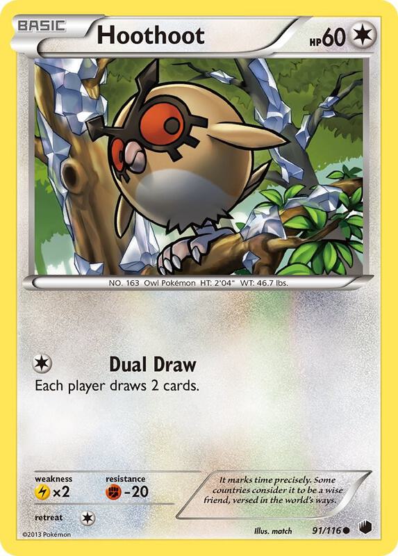 Hoothoot Pokemon card from Plasma Freeze
