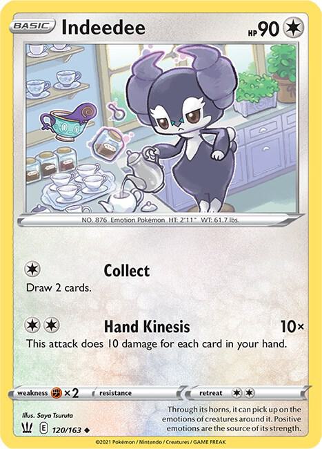 Indeedee Pokemon card from SWSH05: Battle Styles