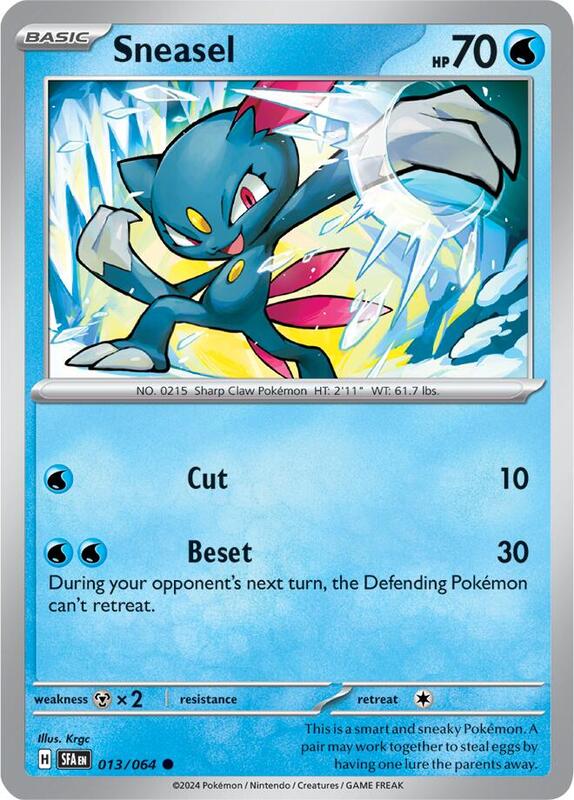 Sneasel Pokemon card from SV: Shrouded Fable