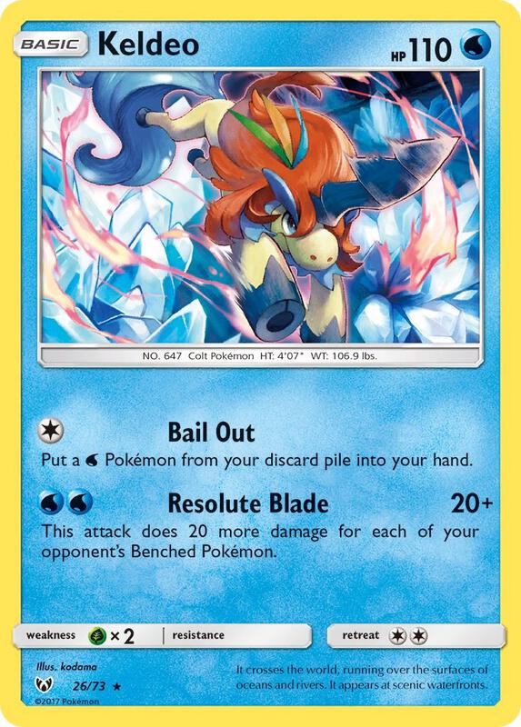 Keldeo Pokemon card from Shining Legends