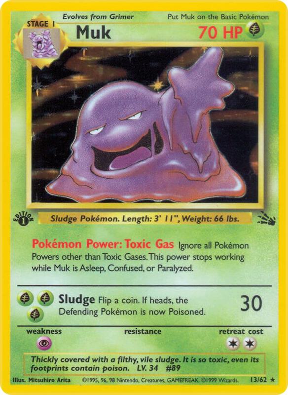 Muk (13) Pokemon card from Fossil