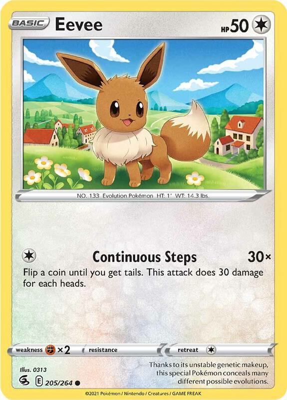 Eevee Pokemon card from SWSH08: Fusion Strike