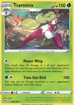 Tsareena Pokemon card from Darkness Ablaze