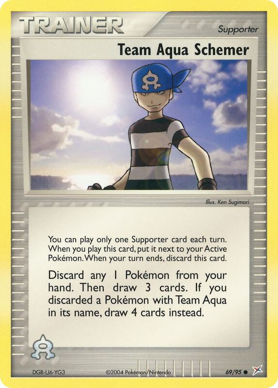 Team Aqua Schemer Pokemon card from Team Magma vs Team Aqua