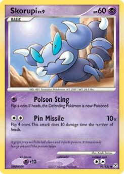 Skorupi Pokemon card from Diamond and Pearl
