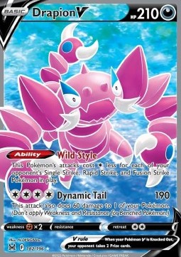 Drapion V Pokemon card from Lost Origin