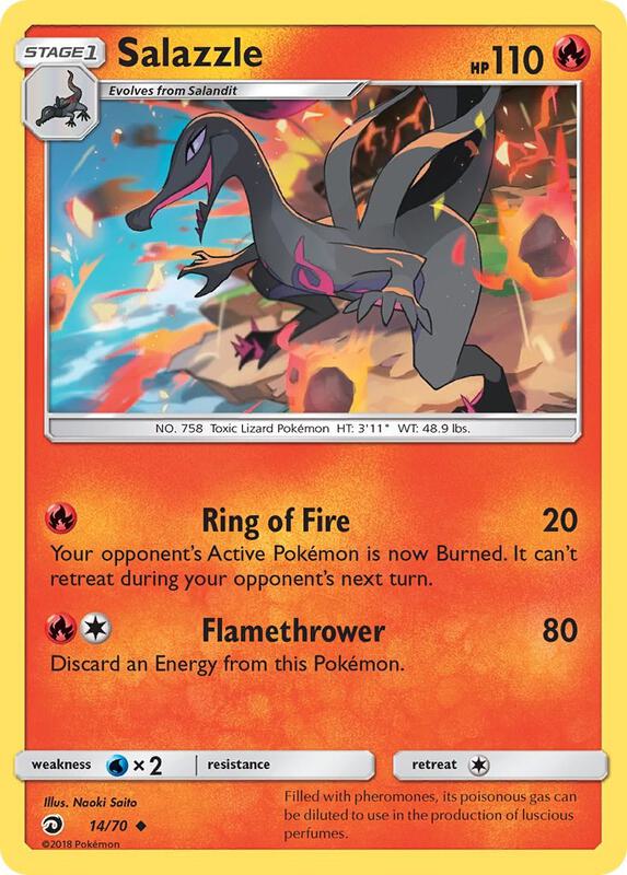 Salazzle Pokemon card from Dragon Majesty