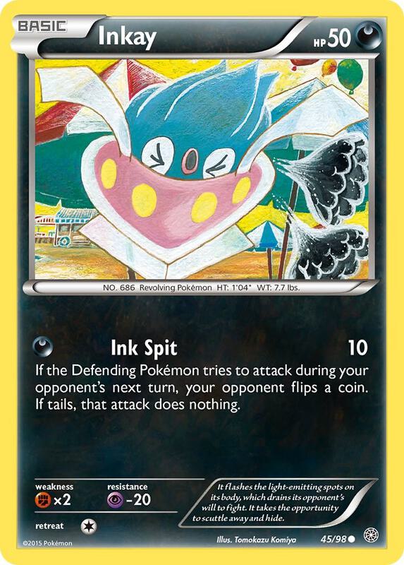 Inkay Pokemon card from XY - Ancient Origins