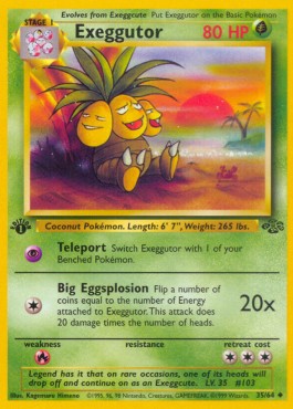 Exeggutor Pokemon card from Jungle