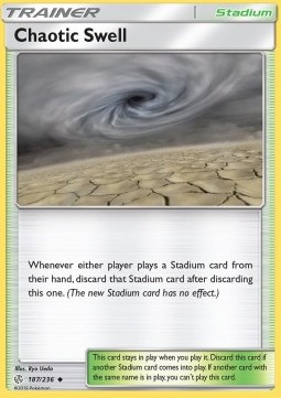 Chaotic Swell Pokemon card from Cosmic Eclipse