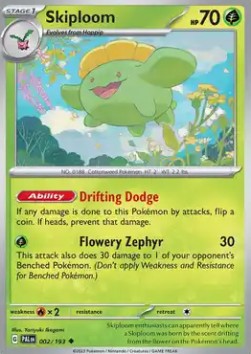 Skiploom Pokemon card from Paldea Evolved