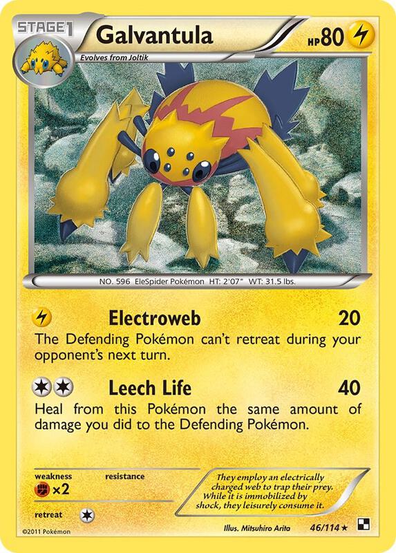 Galvantula Pokemon card from Black and White