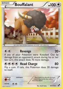 Bouffalant Pokemon card from Black White