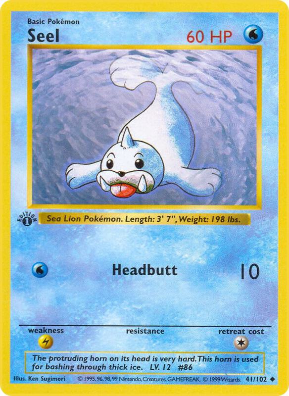 Seel Pokemon card from Base Set (Shadowless)