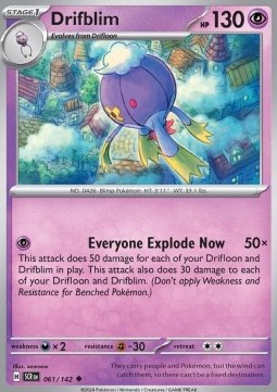 Drifblim Pokemon card from Stellar Crown