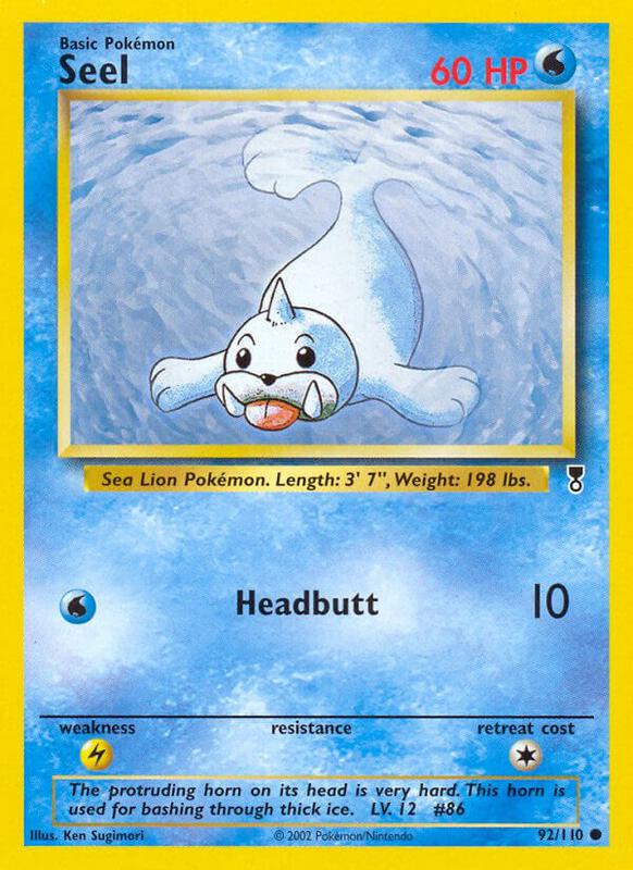 Seel Pokemon card from Legendary Collection