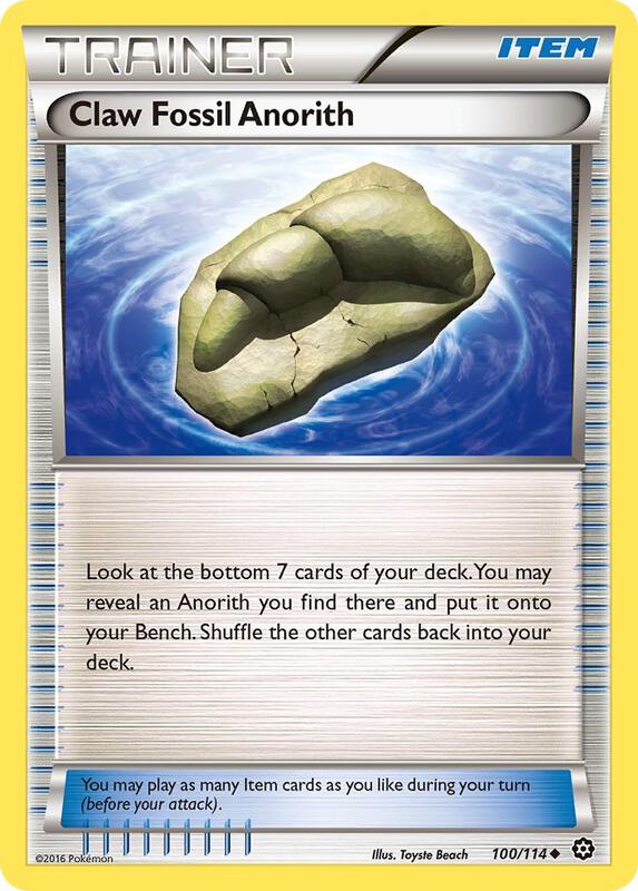 Claw Fossil Anorith Pokemon card from XY - Steam Siege